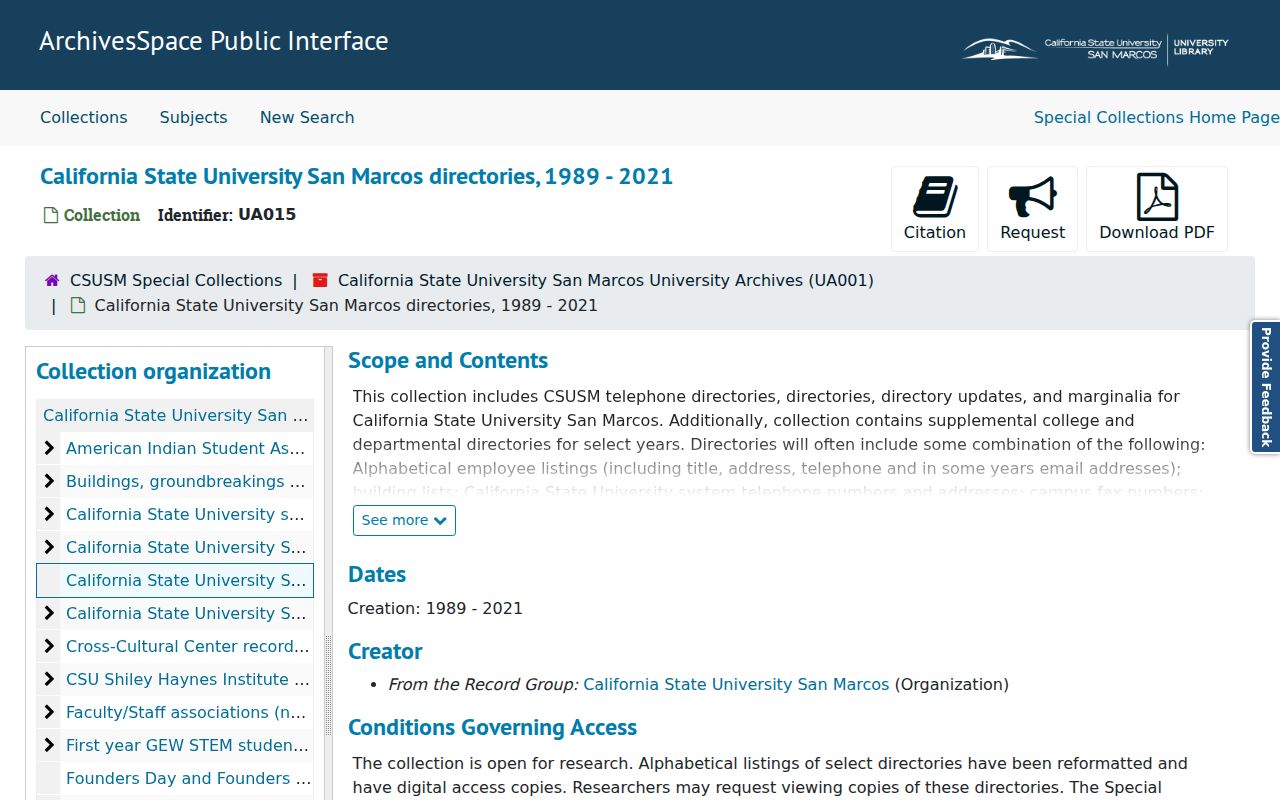 San Marcos city directory CSUSM directories collection