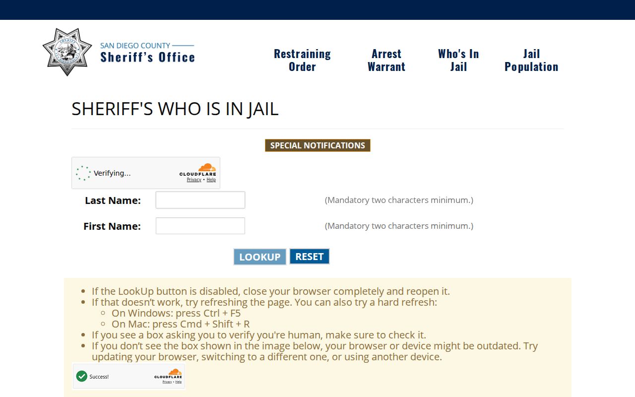 San Marcos residents directory county custody lookup