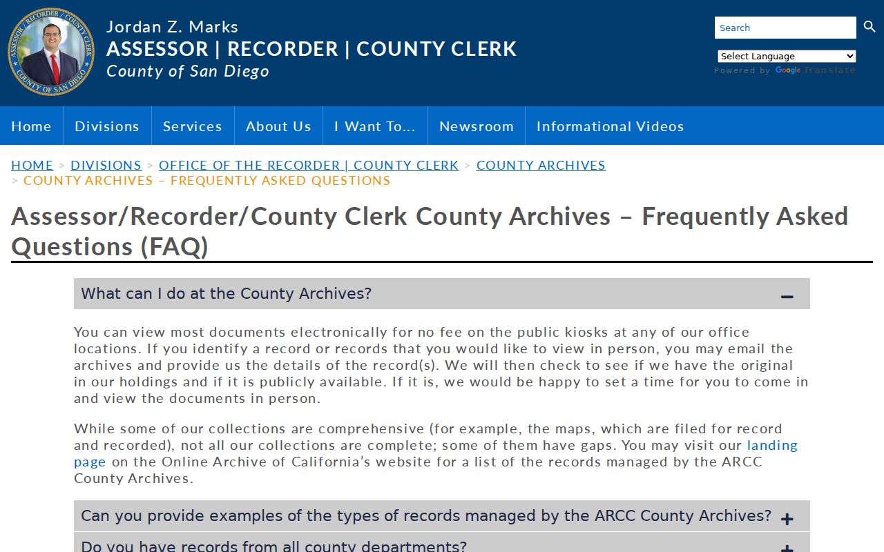 San Marcos previous residents County Archives historical records