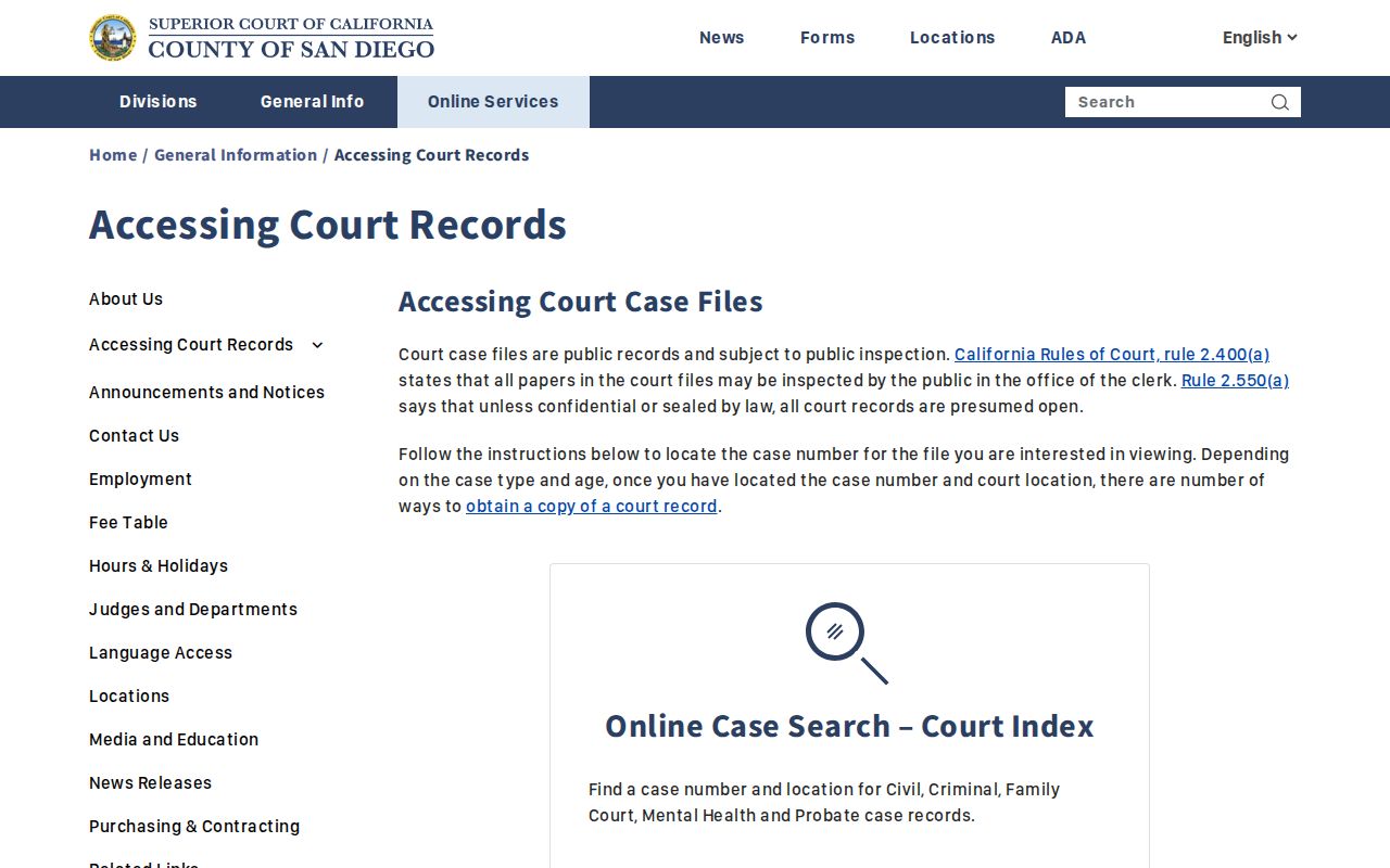 San Marcos resident lookup Superior Court records access